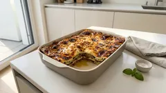 Auberginen-Zucchini-Lasagne mit Ricotta-Béchamel – saftig, vegetarisch aus dem Ofen