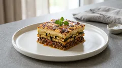 Griechische Moussaka aus dem Ofen – saftige Schichten und eine cremige Käsekruste