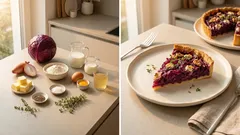 Rotkohltarte mit Ziegenfrischkäse: knuspriger Mürbeteig, cremige Füllung