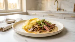 Rahmgeschnetzeltes mit Kartoffelpüree – cremiger Klassiker, der immer gelingt