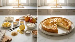 Apfel-Schmand-Tarte wie vom Café: mit knusprigem Boden und Vanillecreme