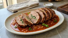 Saftiger Rinderhackbraten aus der Kastenform – mit Kräuter-Knoblauch-Füllung