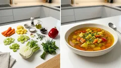 Bunte Gemüsesuppe mit Oliven – mediterran, vegetarisch und in 30 Minuten fertig