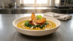 Kürbis-Kichererbsen-Curry mit Kokos: mit Ofen-Kürbis, cremiger Sauce und Grünkohl