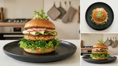 Veganer Tofu-Brokkoli-Burger: knusprige Patties, frisches Grün – ganz unkompliziert