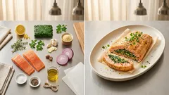 Gefüllter Lachs mit Spinat aus dem Ofen – im Backpapier bleibt er besonders saftig