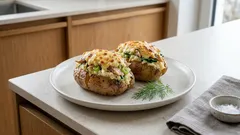 Gefüllte Ofenkartoffeln mit Räuchermakrele und Meerrettich – schön cremig aus dem Ofen