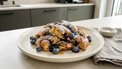 Haferflocken-Kaiserschmarrn mit Heidelbeeren – fluffig aus der Pfanne, schnell gemacht
