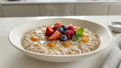 Cremiges Beeren-Porridge mit Buchweizen – warmes Frühstück in 20 Minuten