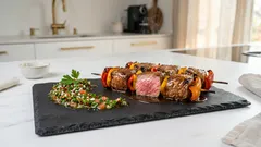 Steakspieße vom Grill mit Chimichurri – saftig, würzig und gut vorzubereiten