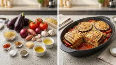 Auberginen-Bulgur-Lasagne aus dem Ofen – mit gegrillter Aubergine statt Nudeln