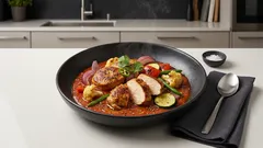 Hähnchen-Jalfrezi aus dem Ofen: würzig, gemüsereich und fast von allein fertig