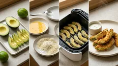 Avocado-Pommes aus der Heißluftfritteuse – knusprig mit frischem Limetten-Dip