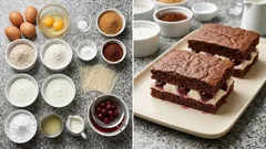 Schokoschnitten mit Kirschen vom Blech – mit leichter Quark-Joghurt-Creme