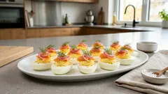 Gefüllte Eier mit Räucherlachs – frisches Rezept mit Zitronen-Mayonnaise (ideal fürs Buffet)