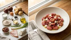 Rote-Bete-Gnocchi mit Ziegenkäse und Haselnuss-Crunch – schnell, sättigend, schön rosa
