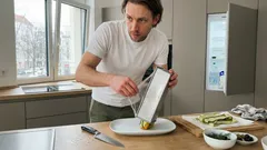 Zucchini-Quark-Terrine mit Paprika: kalte Vorspeise, die wie aus dem Restaurant aussieht