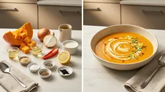 Samtige Muskatkürbiscremesuppe – mit einem Hauch Vanille und Zitrone