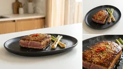 Gegrilltes Thunfischsteak mit Ingwer-Limetten-Marinade – außen röstig, innen saftig