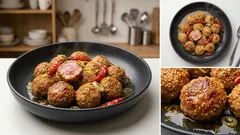 Asiatische Sesam-Hackbällchen aus der Pfanne – mit Chili und frischer Zitrone