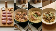 Geschmortes Kaninchen im Ofen – butterzart in cremiger Kräutersauce