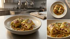 Vegetarische Kohlrouladen mit Hirse und Schafskäse – herzhaft geschmort, ganz ohne Fleisch