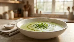 Vegane Zucchinisuppe – cremig ohne Sahne, gebunden mit Kartoffeln