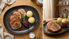 Gefüllte Gans als Rolle: mit Hack, Apfel und Grünkohl – saftig aus dem Bräter