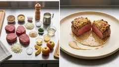 Senfrostbraten Düsseldorfer Art: Rinderlende mit Senfkruste und Apfel-Senfsauce