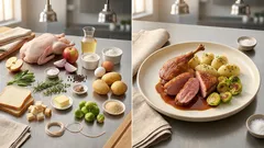 Omas Entenbraten aus dem Ofen – mit Kräuter-Apfel-Füllung und knuspriger Haut