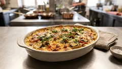 Cremiger Nudelauflauf mit Bergkäse – mit Zucchini, Tomaten und goldener Kruste