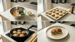 Zanderbuletten nach schwedischer Art – knusprig gebraten mit Apfel-Sauerrahm-Sauce